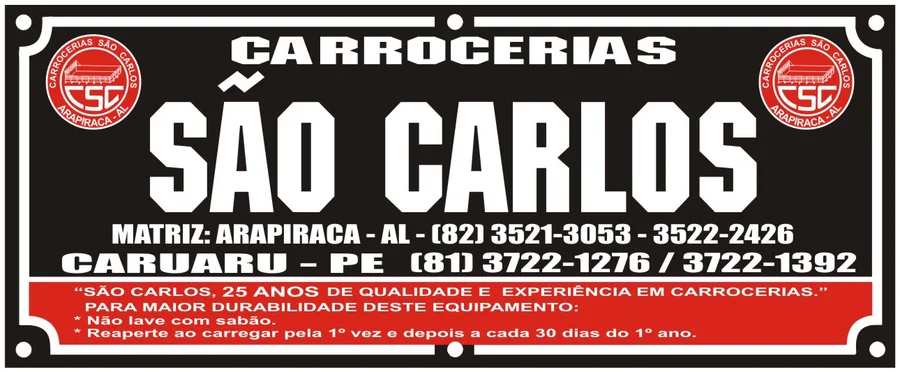 Placa de marca com endereço e instruções