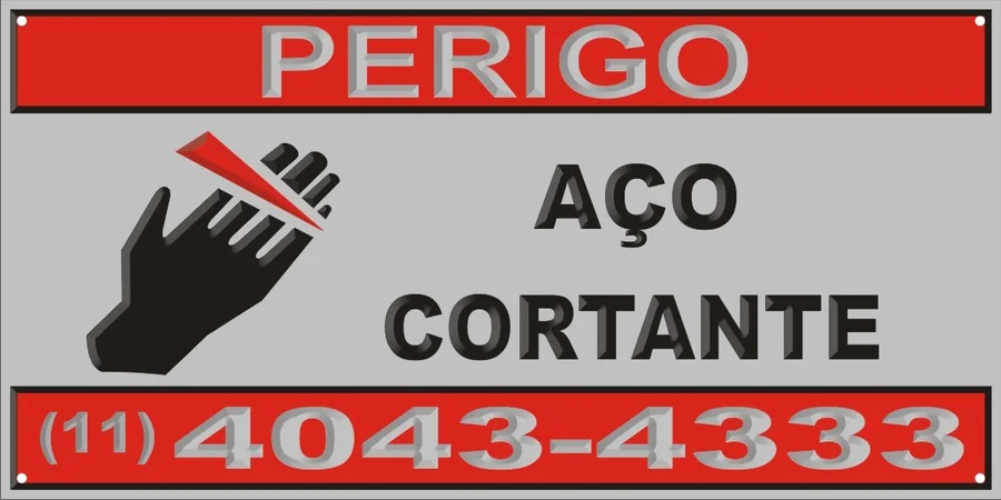 Perigo aço cortante · alumínio