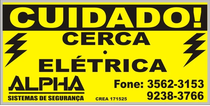 Cuidado cerca elétrica