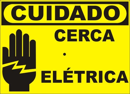 Cuidado cerca elétrica